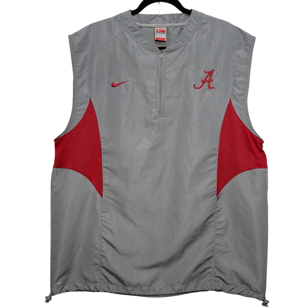 Nike Vintage Fitdry Mens Alabama University Embroidered Sideline 1/4 Zip Vest L